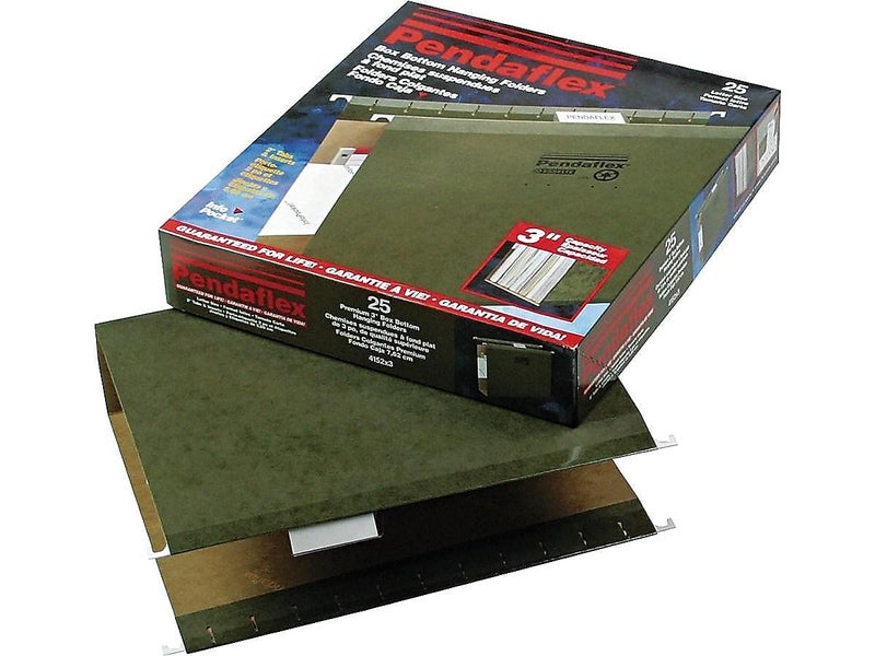 بندافليكس Pendaflex 04152X3 ملفات معلقة معززة ذات سعة إضافية، 3 بوصات، حجم الرسالة، أخضر قياسي، قطع 1/5، 25/علبة (4152x3) - Image 3